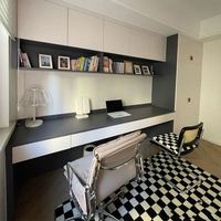 Bibliothèque de luxe sur mesure, meubles en bois massif, bureau d'étude, bureau d'ordinateur