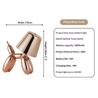 Nouvelle lampe de chevet LED moderne transfrontalière à piles, veilleuse d'ambiance créative, lampe décorative chien robot