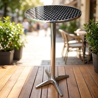 Table de bar pliante ronde en aluminium 60x110cm, table haute portable pour cocktails, idéale pour l'extérieur, les hôtels, les mariages, les fêtes et les événements
