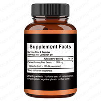 Capsules de ginseng Panax haute puissance 2800 mg par portion, stimulant naturel de l'énergie et amélioration de la densité osseuse, soutien adaptogène pour adultes