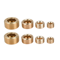 Raccords de tuyauterie en laiton NPT BSPT, bouchon hexagonal fraisé, bouchon de tuyauterie fileté mâle à tête hexagonale interne en laiton pour électrovanne