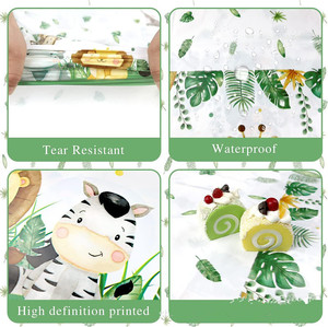 Jungle Adventure <b>Tablecloth</b> Animal Print <b>Tablecloth</b> Zoo Birthday Party Supplies Children's <b>Plastic</b> <b>Tablecloth</b> - Product Image 2