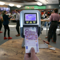 Détecteur de monnaie portable universel en plastique de petite taille avec écran LED, vitesse de 600 billets/min, batterie au lithium pour les devises en dollars