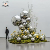 Ballon à miroir géant gonflable moderne en PVC argent or sphère réutilisable pour la décoration de fête d'anniversaire de mariage