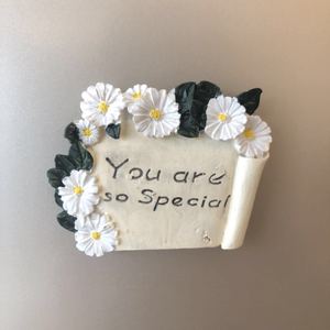 Pegatina de refrigerador con diseño de flor simulada, pegatina creativa para refrigerador con diseño de flor, pegatina de resina tridimensional 3D para refrigerador - Product Image 3