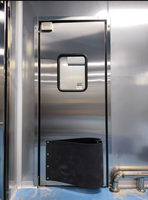 Porte de sécurité industrielle double à ouverture libre, résistante au feu et aux chocs, pour restaurant, salle de préparation alimentaire et chambre froide