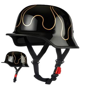 خوذة دراجة نارية جديدة بتصميم ألماني عتيق، خوذة نصفية للدراجات النارية، خوذة صيفية معتمدة 3C على شكل قرع - Product Image 2