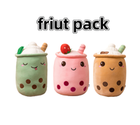 Ruunjoy peluche Boba tasse à thé jouet Panda bulle thé oreiller mignon fruits boisson en peluche peluche doux pomme fraise lait thé
