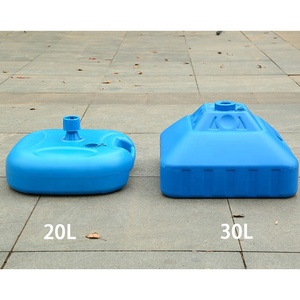 Base per ombrellone da spiaggia per esterni quadrata riempita d'acqua, Base per ombrellone da spiaggia peso per mobili da esterno in plastica Hdpe + acciaio