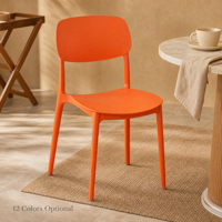Chaise latérale en plastique personnalisée OEM ODM, 12 couleurs au choix, empilable, approvisionnement en gros pour hôtel, bistrot