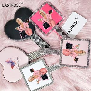 Espejos de Mano Cuadrados de Plástico de una Sola Cara con Diamantes Brillantes para Maquillaje Cosmético, Marca Privada, para Mujeres - Product Image 2