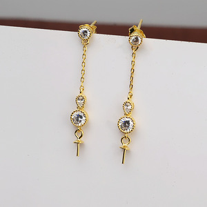 Boucles d'oreilles en argent S925 flocon de neige pour femme, accessoires tendance DIY avec support vide pour 5-7 perles, boucles d'oreilles pendantes tendance - 1009 - Product Image 5