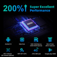 Noryox Nb80, Tableta POS Móvil Todo en Uno de 8 Pulgadas, 3+16 GB, 4G+WiFi, Android 13, Impresora Térmica, Escáner de Código de Barras para Tiendas de Comestibles
