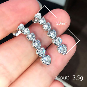 Orecchini Pendenti a Doppio Cuore in Cristallo per Donne, Accessori Eleganti e Minimalisti per Uso Quotidiano e Feste - Product Image 4