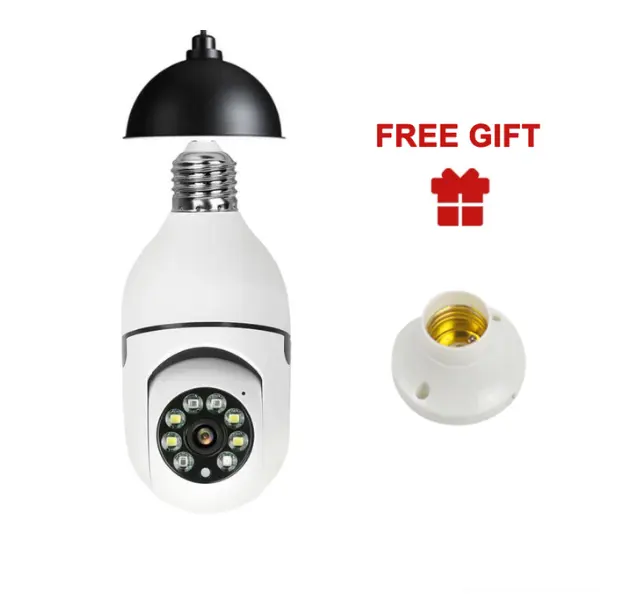 smart security 360 degree cctv network ptz wifi ip camara light wifi bulb night vision camera