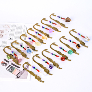 Natural Bookmark Rough Crystal Chip Pendant 7 Chakra Beads Healing Stone <b>Book</b> Mark for Reading <b>Book</b> <b>Gift</b> - Product Image 5