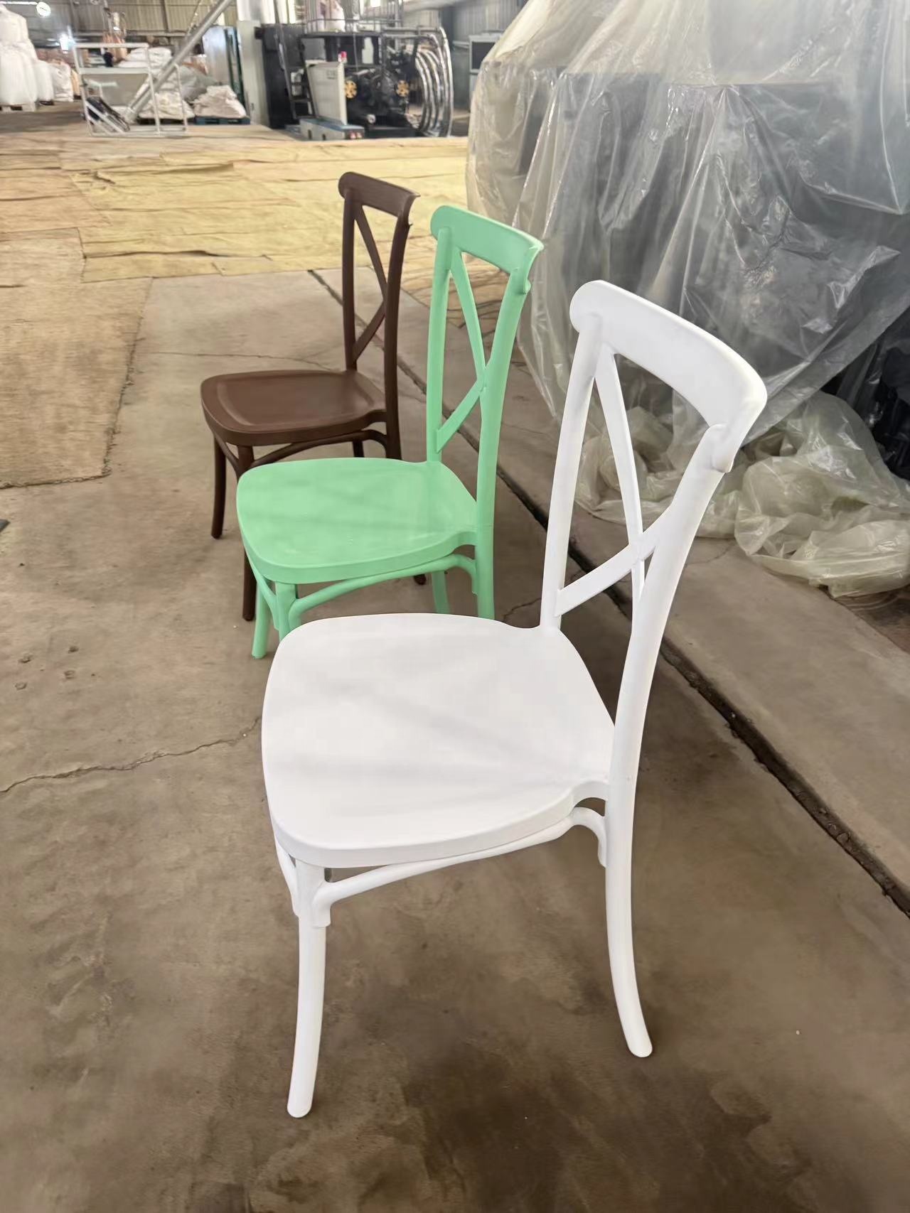plastic X back chair