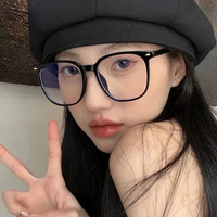 QUEJOEY Nuevas gafas cuadradas negras vintage para hombres y mujeres, gafas ópticas con bloqueo de luz azul, listas para prescripción médica, transparentes