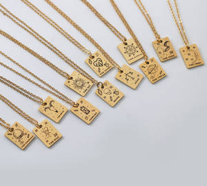 Popular regalo de moda joyería chapado en oro mujeres Acero inoxidable corazón sol Luna diseño estrella de la <span class=keywords><strong>muerte</strong></span> Tarot tarjeta colgante collar - Product Image 3