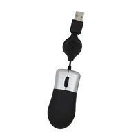 Ratón Óptico USB Retráctil Portátil Más Vendido, Diseño Compacto para Computadora Portátil, Notebook, PC y Juegos
