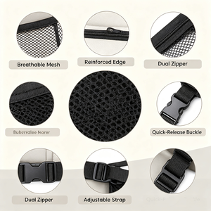 Filet de rangement pour plafond de voiture, double couche, en maille, avec fermeture éclair, universel pour SUV, fourgonnette, voyage sur route, camping - Product Image 4