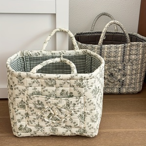 Panier de rangement pliable de grande taille |   Panier à linge portable épais <span class=keywords><strong>en</strong></span> <span class=keywords><strong>toile</strong></span> matelassée avec poignée <span class=keywords><strong>en</strong></span> tissu pour divers usages LG-Q027 - Product Image 4