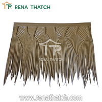 Toit de chaume synthétique imperméable et évalué aux UV Parasol de plage en chaume Tiki synthétique artificiel en forme de palapa en paille Paja Sintetica