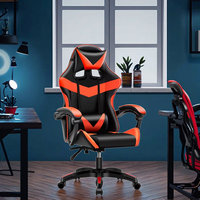 Chaise de jeu réglable à LED pour joueurs PC avec haut-parleurs intégrés en cuir PU, design contemporain