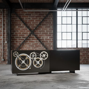 <span class=keywords><strong>Buffet</strong></span> moderne orné de pièces de rechange, en bois massif et métal, pour <span class=keywords><strong>salon</strong></span> de club privé et console de présentation de montres, décoration - Product Image 2