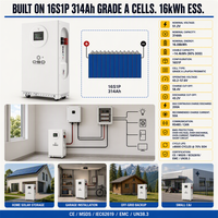 Produit Tendance 2027, Stock UE, Pack de batteries LiFePO4 16 kWh 48V 51.2V, Stockage d'énergie 17.5 kW, Batterie au lithium hors réseau 15 kW pour applications industrielle et agricole