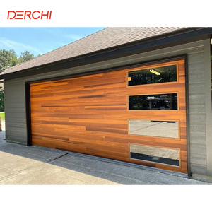 Fenêtres en verre noir isolées 16x8 classiques en aluminium <span class=keywords><strong>bois</strong></span> galvanisé acier <span class=keywords><strong>Porte</strong></span> de <span class=keywords><strong>garage</strong></span> <span class=keywords><strong>sectionnelle</strong></span> à alimentation électrique - Product Image 2