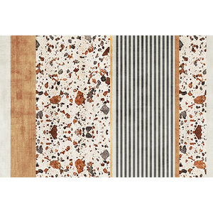 EIFFEL HOME Tapis de salon à motif plantes et fleurs en polyester, lavable en machine, pour la maison, le studio et les escaliers - Product Image 1
