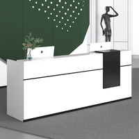 Réception de luxe moderne Réception de la société pour le bureau ou le salon Panneau MDF et MFC en bois blanc Conception OEM ODM personnalisable