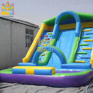 Toboggan gonflable personnalisé pour <span class=keywords><strong>piscine</strong></span>, en PVC haute résistance 0,55 mm, conforme EN14960, garantie 3 ans, pour jardin et hôtel - Product Image 3