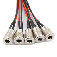 Conector de CC de montaje en Panel de, conector de alimentación de barril de Metal de 2,1mm y 2,5mm, Conector de arnés de cables