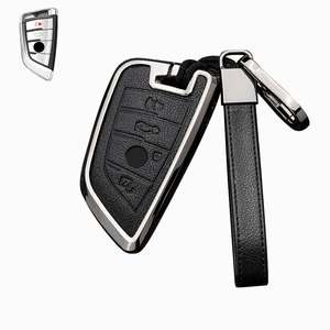 Custodia per chiave per auto in pelle di metallo personalizzata compatibile con <span class=keywords><strong>BMW</strong></span> X3 X5 X4 IX I4 serie serie 3 serie 330i 228i 430i XDrive serie 5 - Product Image 1