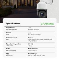 Cámara de Seguridad PTZ GR-PM3SX20D-M8S(AG) 8MP 4K con Rotación de 360 Grados, Zoom 20X 30X 36X, Seguimiento Automático de Personas, NVR HIK, Aplicación HiEasy