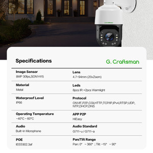 Caméra de sécurité PTZ 8MP 4K GR-PM3SX20D-M8S(AG) avec rotation à <span class=keywords><strong>360</strong></span> degrés, zoom 20X 30X 36X, suivi automatique des personnes - HIK NVR HiEasy APP - Product Image 2