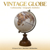 Globo Terráqueo Antiguo con Mapa del Mundo, Base de Madera, Marco Metálico Giratorio, Globo Terráqueo de Escritorio para Sala de Estudio, Decoración de Escritorio, Regalo Empresarial