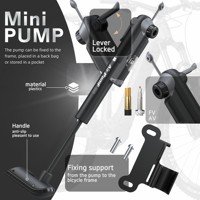 Pompe à vélo portable BAIMEI, mini pompe haute pression 120 PSI, gonfleur manuel pour vélos de route et de montagne, compatible Presta/Schrader
