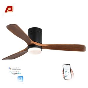 Ventilateur de plafond LED vintage de style américain au meilleur <span class=keywords><strong>prix</strong></span>, 52 pouces, télécommande, lumière, BLDC 220v, corps en métal enroulé, intensité variable - Product Image 4