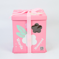 Boîte à gâteau portable avec fenêtre, logo personnalisé imprimé, boîte de boulangerie de luxe pour mariage et anniversaire