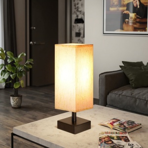 Modern 60W Square Minimalist Night <b>Light</b> Plastic Lamp Body with E26 Bulb Base Battery Powered - Product Image 6