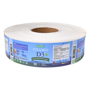 Autocollants personnalisés avec logo, étanches, en vinyle PVC, pour compléments nutritionnels, produits de santé, étiquettes imprimées pour emballages de bouteilles en plastique - Product Image 2