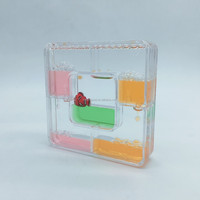 Minuteur liquide en acrylique multicolore avec logo personnalisé, décoration de bureau avec flotteur 3D à effet de goutte d'eau vif, vente en gros d'usine, cadeau souvenir
