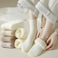 Chaussettes d'intérieur d'hiver pour femmes, logo personnalisé, maintien au chaud, standard, transparentes, confortables, douces, collantes, mi-tube, chaussettes de nuit