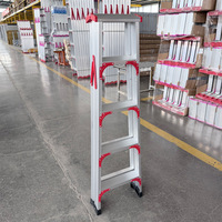 Échelle pliante en aluminium sur mesure, échelle à marches multifonctionnelle à double face pour l'escalade domestique en intérieur