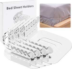 Support moderne en plastique pour draps de lit avec clip amovible et rangement intégré – Idéal pour un usage quotidien à la maison, maintient les draps bien tendus - Product Image 1