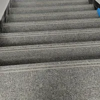 Carreaux d'escalier en granit gris moderne, légers et de grande taille, avec finition polie ou brute, marches en pierre pour extérieur, prix d'usine