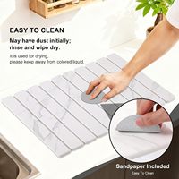 Tapis de séchage pour vaisselle en pierre, grand format, 3 pièces, pour comptoir de cuisine, séchage rapide, en pierre, marbre, diatomite, avec plateau pour robinet